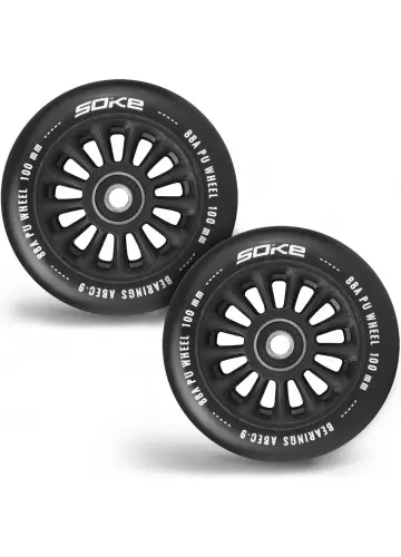 Stunt Scooter Roller W100 mm schwarz - 2 Stück